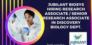 Jubilant Biosys Hiring Research