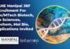 MAHE Manipal JRF Recruitment For MSc/MTech Biotech, Life Sciences, Biochem, Mol Bio, Applications Invited MAHE JRF Recruitment
