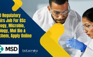 MSD Regulatory Affairs Job For BSc Biology, Microbio, Virology