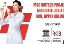 MSc Biotech Project Associate