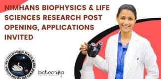 NIMHANS Biophysics JRF Job