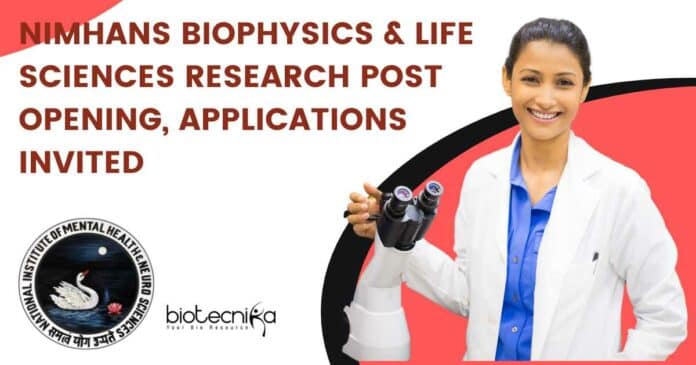 NIMHANS Biophysics JRF Job