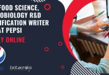 BSc Food Science, Microbiology R&D Specification Writer Job at Pepsi, Apply Online Pepsi India R&D Writer