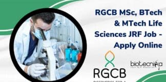 RGCB BTech JRF Job