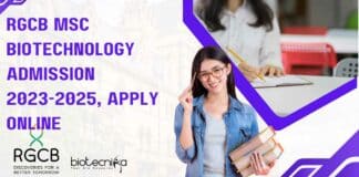 RGCB MSc Admission 2023-2025