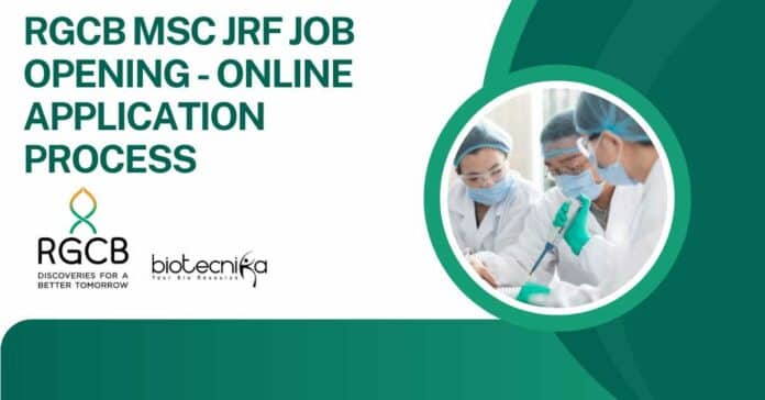 RGCB MSc JRF Job