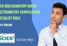 SCIEX Biochemistry Mass Spectrometry Verification Specialist Role – Apply Online SCIEX Biochemistry Mass Spectrometry