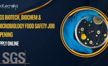 SGS Biotech, Biochem & Microbiology Food Safety Job Opening, Apply Online SGS Biotech
