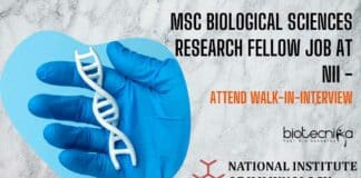 SRF Vacancy Biological Sciences