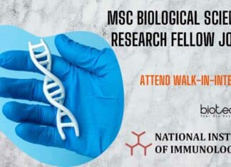 SRF Vacancy Biological Sciences