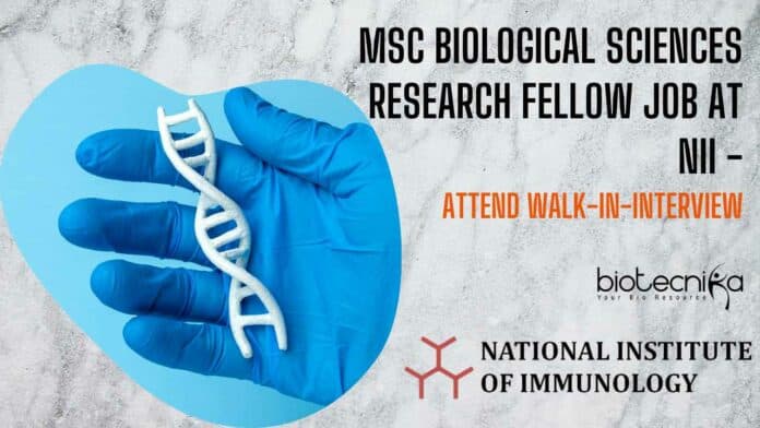 SRF Vacancy Biological Sciences