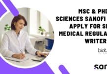 Sanofi Life Sciences Vacancies