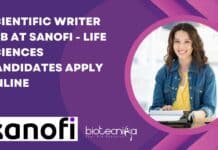 Scientific Writer Job at Sanofi – Life Sciences Candidates Apply Online Sanofi Life Science Job