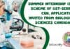 Summer Internship (SSR) Scheme of DST-SERB at CUH, Applications Invited From Biological Sciences Candidates Summer Internship (SSR) Scheme