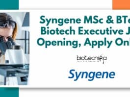 Syngene Biotech Job Vacancies