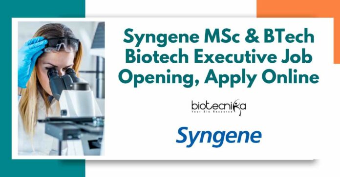 Syngene Biotech Job Vacancies