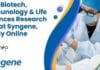 MSc Biotech, Immunology & Life Sciences Research Job at Syngene, Apply Online Syngene MSc Immunology Job