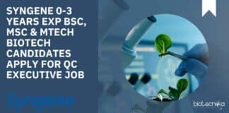 Syngene QC Executive Job