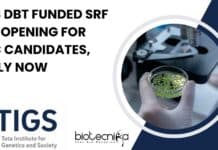 TIGS DBT Funded SRF Job Opening For MSc Candidates, Apply Now TIGS SRF Job Opening