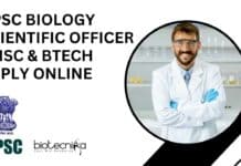 UPSC Biology Scientific Officer – MSc & BTech Apply Online UPSC Biology Scientific Officer
