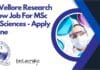 VIT Vellore Research Fellow Job For MSc Life Sciences – Apply Online VIT Research Opening