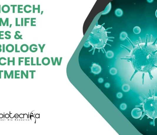 RGCB Biotech, Biochem, Life Sciences & Microbiology Research Fellow Recruitment RGCB Microbiology JRF Post