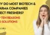 Why Do Most Biotech & Pharma Companies Reject Freshers? Top Ten Reasons and Solutions Why Freshers No Jobs