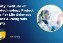 Amity Institute of Biotechnology Project Job For Life Sciences – Grads & Postgrads Apply AIB Amity Project Job