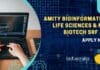 Amity Bioinformatics, Life Sciences & Mol Biotech SRF Job – Apply AIB Amity SRF Job