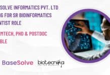 BaseSolve Informatics Pvt. Ltd Hiring For Sr Bioinformatics Scientist Role – MSc, MTech, PhD & Postdoc Eligible Bioinformatics Jobs Bangalore