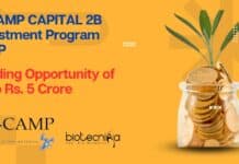 C-CAMP CAPITAL 2B Investment Program (CCIP) – Funding Opportunity of Upto Rs. 5 Crore C-CAMP CAPITAL 2B Investment