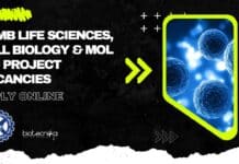 CCMB Life Sciences, Cell Biology & Mol Bio Project Vacancies – Apply Online CCMB Cell Biology