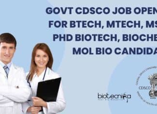 CDSCO Job Opening BTech