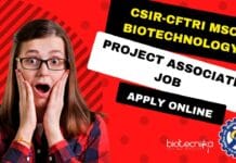 CSIR-CFTRI MSc Biotechnology Project Associate Job – Apply Online CSIR-CFTRI MSc Biotechnology