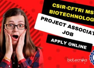 CSIR-CFTRI MSc Biotechnology
