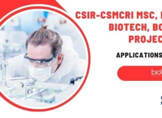 CSIR-CSMCRI MSc BTec