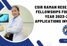 CSIR Raman Research Fellowships For The Year 2023-2024, Applications Invited CSIR Raman Research Fellowships