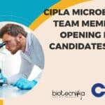 Cipla Microbiology Team Member Job Opening For BSc Candidates, Apply Online Cipla Microbiology Team Member