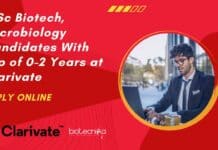 MSc Biotech, Microbiology Candidates With Exp of 0-2 Years at Clarivate, Apply Online Clarivate Clinical Studies Job