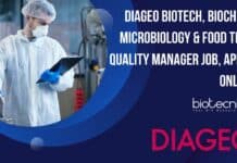DIAGEO Biotech, Biochem, Microbiology & Food Tech Quality Manager Job, Apply Online DIAGEO Biotech