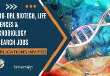 DRDO-DRL Biotech, Life Sciences & Microbiology Research Jobs – Applications Invited DRDO-DRL Biotech