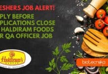 Freshers Job Alert! Apply Before Applications Close at Haldiram Foods For QA Officer Job Freshers Jobs Food Tech