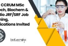 Govt CCRUM MSc Biotech