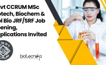 Govt CCRUM MSc Biotech