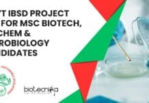 Govt IBSD Project Job For MSc Biotech, Biochem & Microbiology Candidates Govt IBSD Project Job