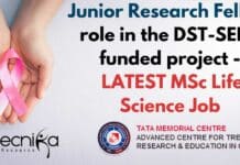 ACTREC Breast Cancer Project JRF Job For MSc Life Sciences – Attend Walk-In ACTREC JRF Job Latest