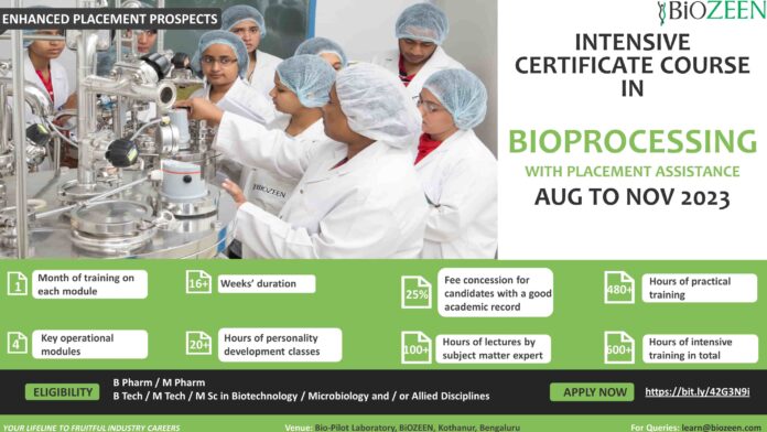 BIOZEEN Certification Course Aug-Nov 2023 With Placement