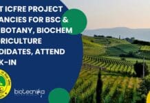Govt ICFRE Project Vacancies For BSc & MSc Botany, Biochem & Agriculture Candidates, Attend Walk-In ICFRE Project Vacancies For