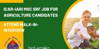 ICAR-IARI MSc SRF Job