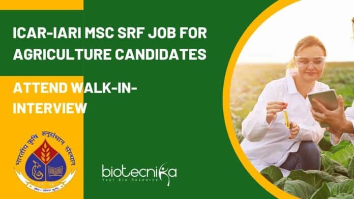ICAR-IARI MSc SRF Job